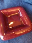 Haeger Pottery Red Vintage Rolled Edge 7" Square Trinket Dish Ashtray Plant