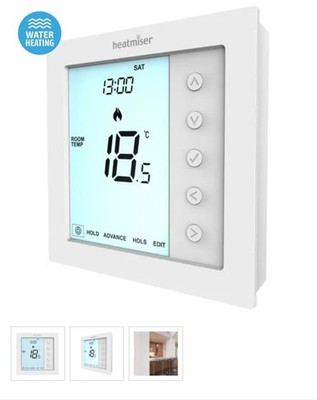Heatmiser Edge programmierbarer Thermostat 230V weiß Fußbodenheizungssteuerung