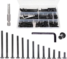 Binifimux 114Pcs Black M6 Hex Drive Socket Cap Bolts Assortment Kit, Allen Head