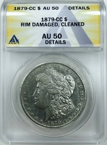 1879 CC MORGAN DOLLAR! ANACS AU50! SPECTACULAR! MUST SEE! FABULOUS! NR #VIP42