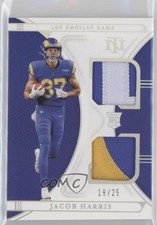 2021 National Treasures Rookie Dual Materials Holo Silver /25 Jacob Harris s3g