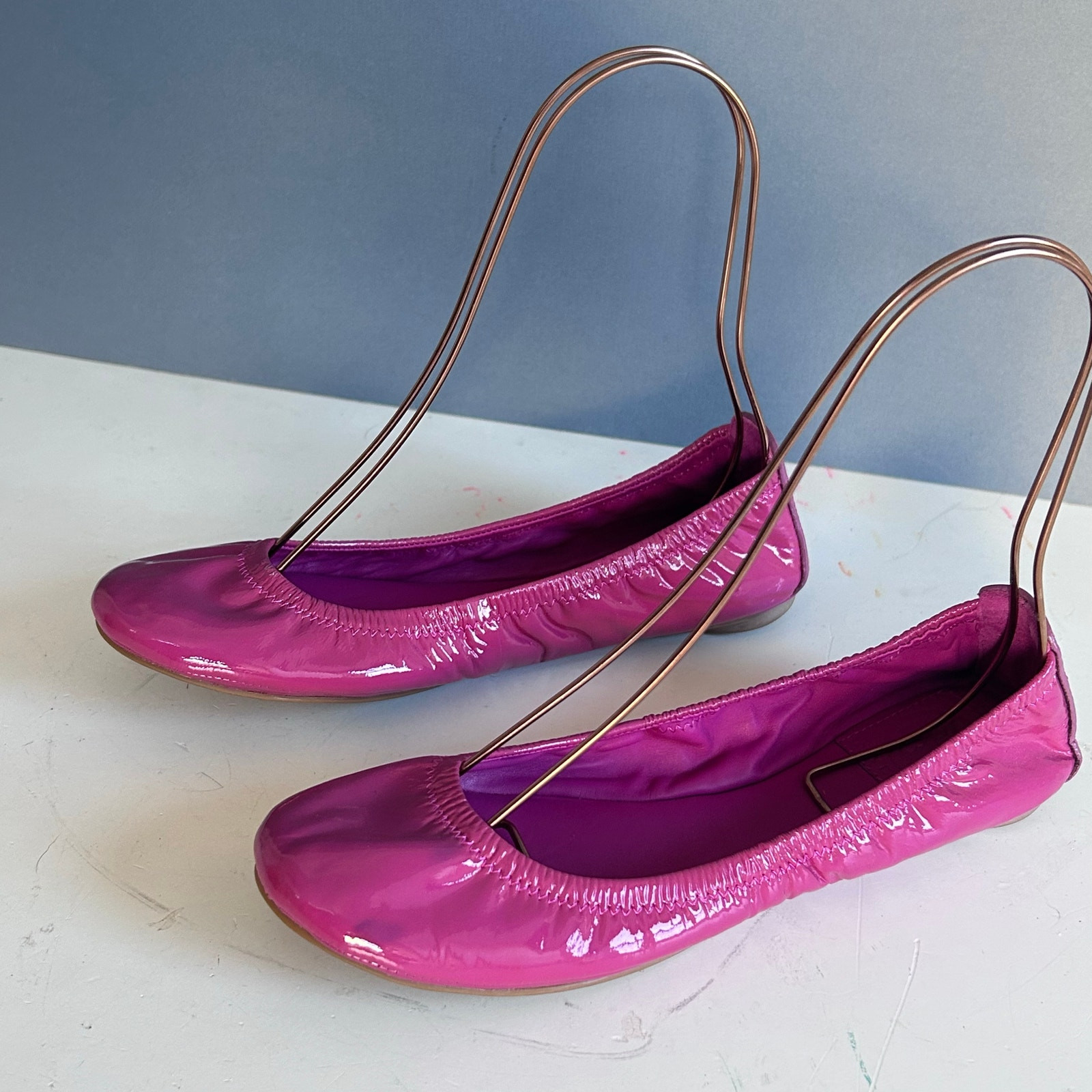 Tory Burch ballet flats size 7 pink patent leather lighweight slip on thumbnail 2