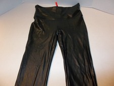 Womens Size M Spanx Black Faux Leather Looking Leggings