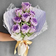 Crochet Rose Bouquet Handmade Yarn Flowers Artificial Flowers Gift for Her