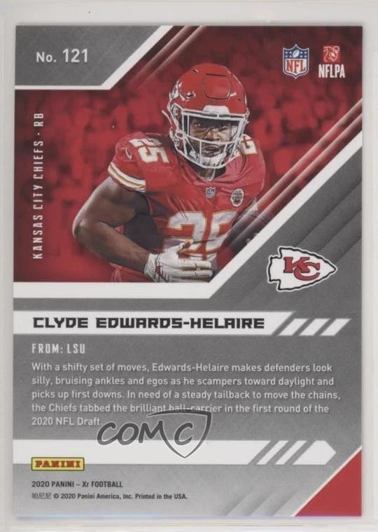 2020 Panini XR Rookie Orange /99 Clyde Edwards-Helaire #121 Rookie RC - Image 2 of 2