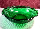 Vintage Anchor Hocking Forest Green Glass Scalloped Bowl 7.5" Diameter