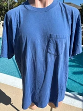 Vintage JCPenney Towncraft Pocket short sleeve Blue T Shirt Mens XL