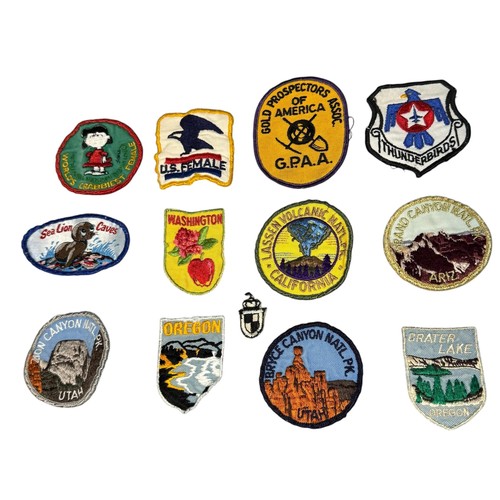 Vintage Travel National Park Embroidered Patch Lot 13 Peanuts Lucy Oregon Utah