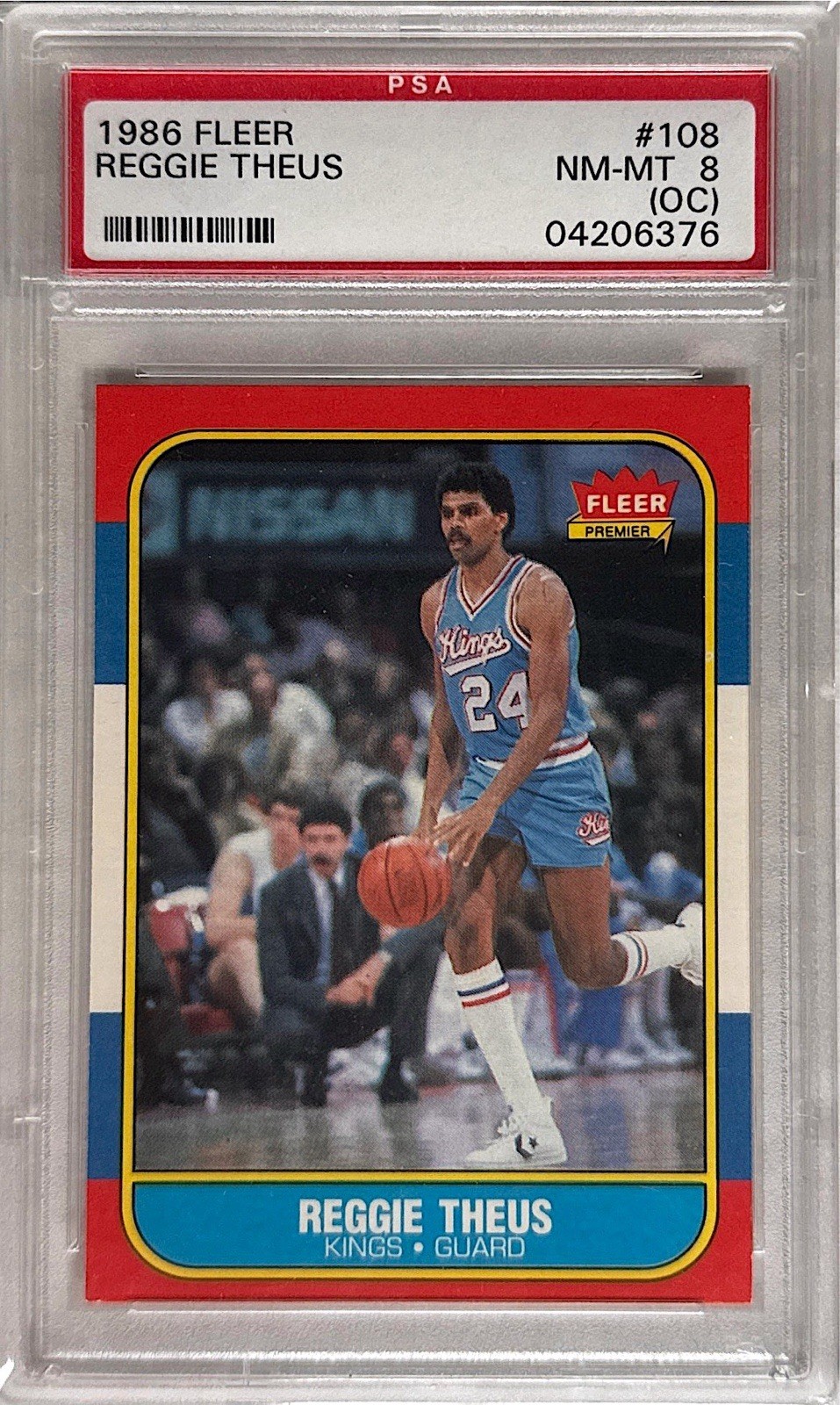 1986 Fleer #108 Reggie Theus PSA 8