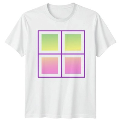 Pastell Farbverlauf Quadrat T-Shirt Minimalistisch Geometrisch Abstrakt Kunst