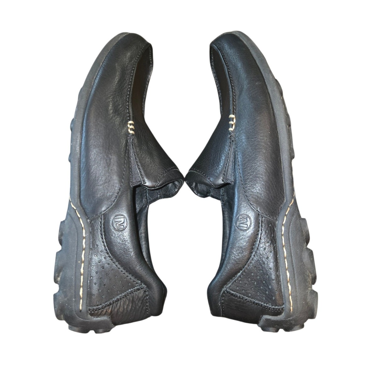 Merrell Rally Mocs Driving Loafers Mens 11.5 Black Leather Slip On J38509 Merrell Leather Upper Loafer Casual Shoes for Men for sale  main image 4