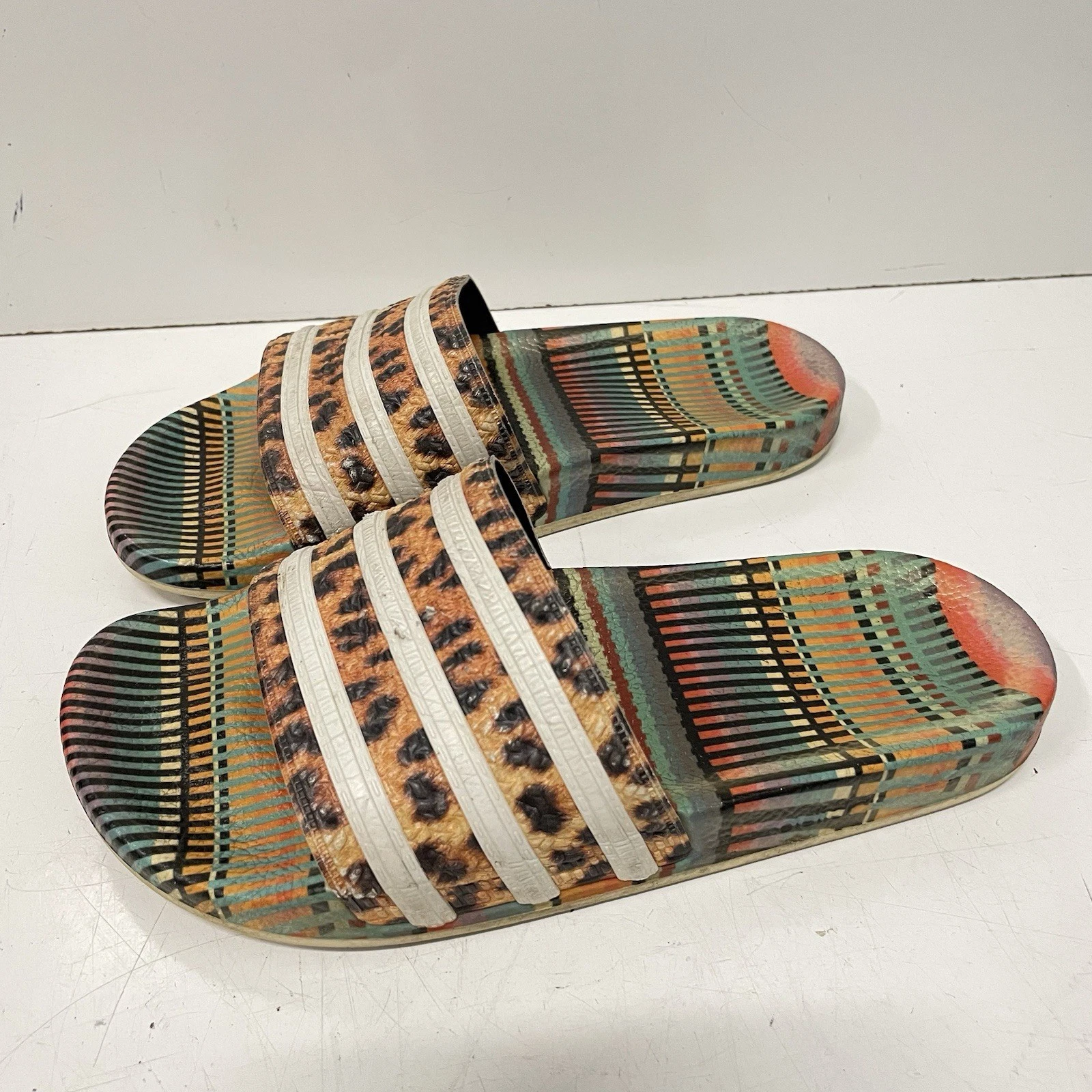 Sandali donna Adidas Adilette Farm danza brasiliana leopardata slide taglia 6 Italia