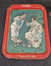 Vtg. Style Coca Cola Golfing Couple Serving Tray Reissue