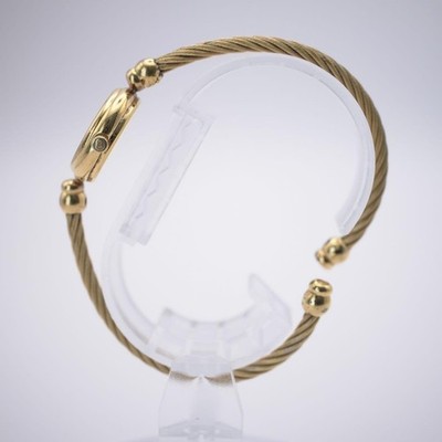 GUCCI 2700L Gold Plated Black Dial Swiss Quartz Ladies Bracelet