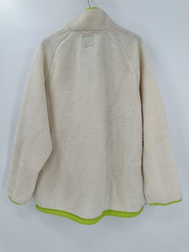 American Eagle White Fleece Sherpa Neon Snap Pullover Giacca Donna XXL NUOVO - Foto 3 di 6
