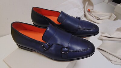 SANTONI DOPPIA FIBBIA PELLE AUTENTICO GOODYEAR  TG 41,5  850,00 CART. SAN-AA32Z
