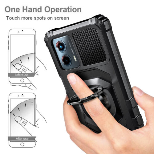 Für Motorola Moto G 5G 2023 Hülle Panzerung Ring Ständer Handyhülle mit Hartglas - Bild 7 von 27