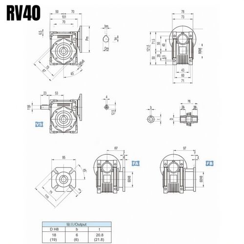 180W AC 220V RV40 Worm Gear Reducer Gearbox Electric Motor 1350RPM W/ Controller - Picture 3 of 12