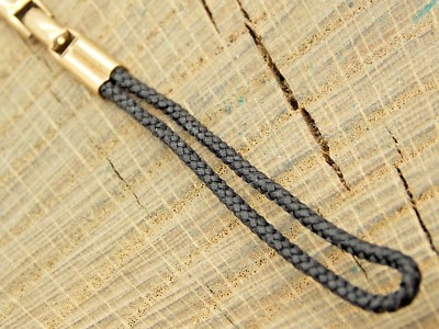 NOS Vintage Stainless Steel Black Nylon Cord Watch Band