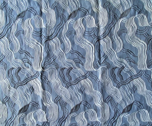 Kelly Wearstler Groundworks Jubilee  Dusk Blue Abstract Fabric Remnant 24 x 24"