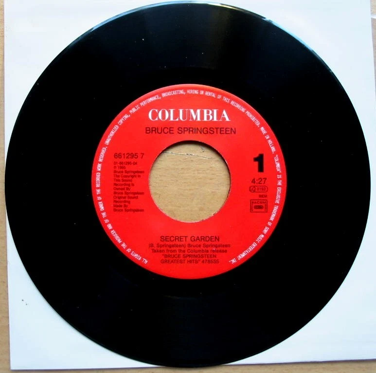 Bruce Springsteen disque 45 tours vinyle 1995 Hors commerce "Secret Garden" - Photo 2/3