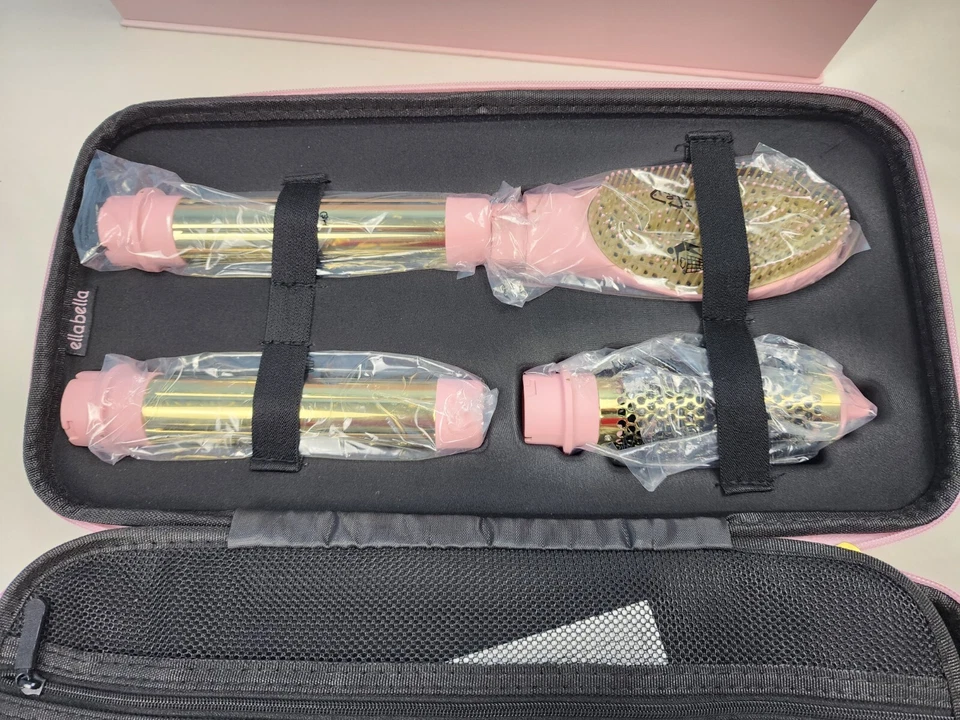 ELLA BELLA PINK 6 in 1 Hot Air Styler, Hair Dryer & Straightener New - Open Box - Image 4 of 4
