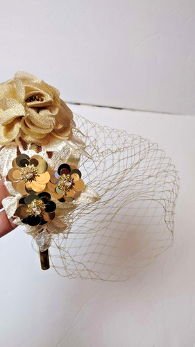 Ceam hellbraun golden Tee Party Stirnband Feder Fascinators für Frauen Kentucky
