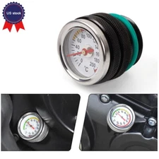 M30x1.5 Oil Temp Temperature Gauge Filler Cap for Motorcycle 0-200 Celsius Black