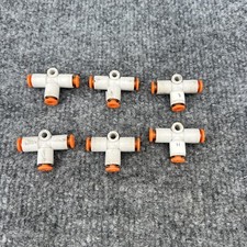 Lot Of 6 - SMC KQ2T03-00A  5/32 Push-To-Connnect Tubing Fitting Union Tee Used