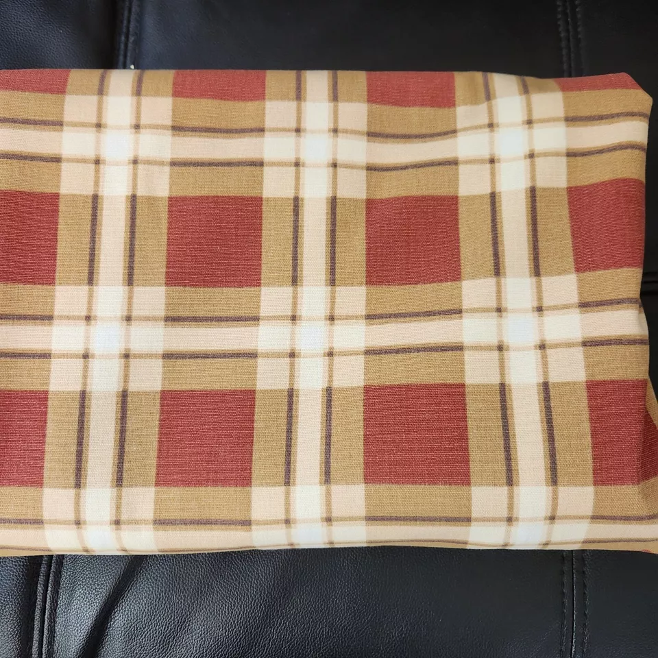 Perno de esquina Calico de material de telas Spectrum rojo tostado crema a cuadros 56x178 Foto 3 de 4