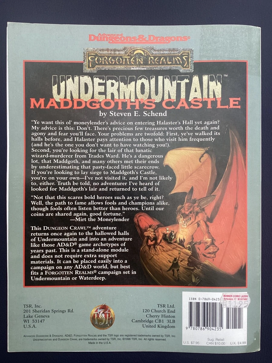 Advanced Dungeons & Dragons - Forgotten - Undermountain Maddgoth‘s Castle - AD&D