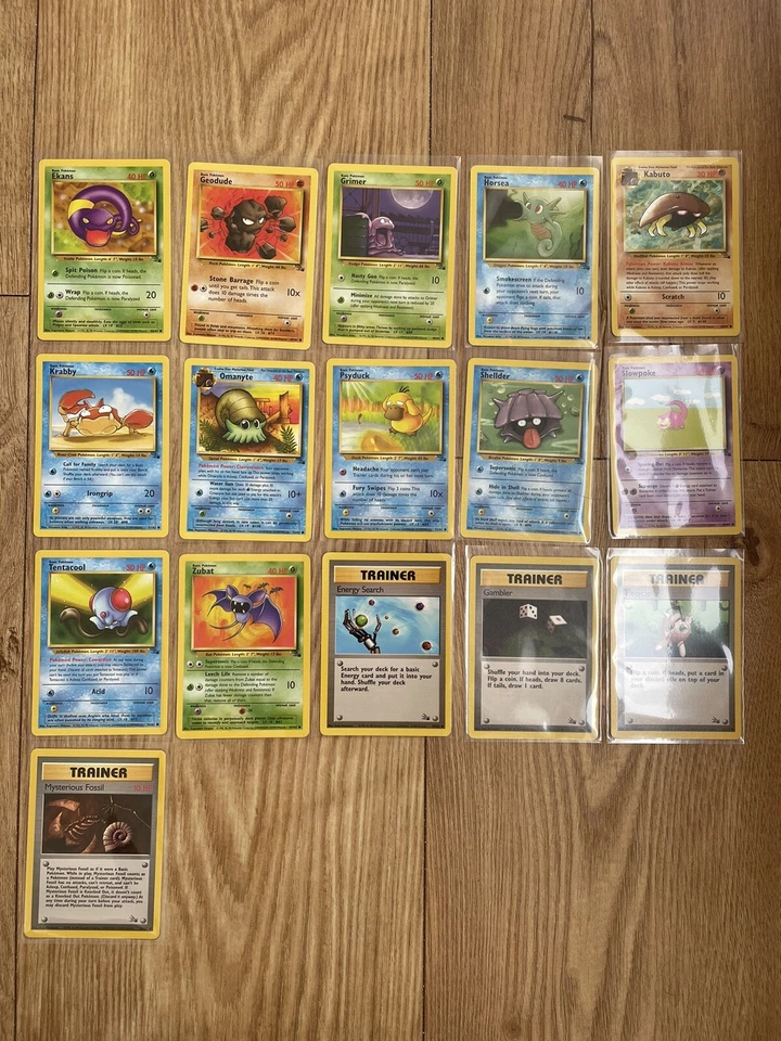 Pokemon Fossil (Vintage) - Complete Common Card Set (16) - MINT - Image 2 of 4