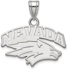 10K White Gold University of Nevada Small Pendant by LogoArt (1W001UNR)