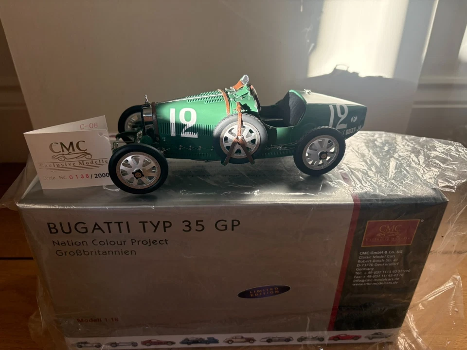 CMC M-100-B-002 Bugatti TIPO 35 GP Nation Color Project Gran Bretaña - Nuevo en caja Foto 2 de 2