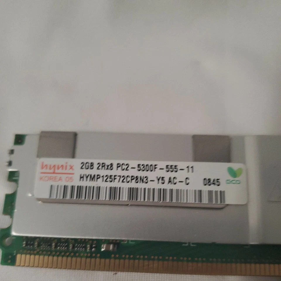 Hynix PC2-5300F-555-11 Dell 1950 2GB Memory 2Rx8 240pin HYMP125F72CP8N3-Y5 - Image 2 of 4