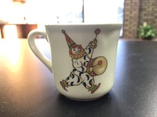 Vintage Ceramic Childs Cup Mug Clown Giraffe Bear Photo Prop Baby Gift Nursery