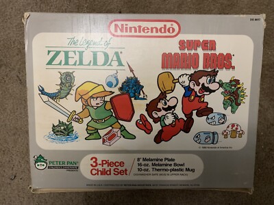 Rare Legend Of Zelda Vintage 3pc Childs Set Plate Cup Bowl Peter