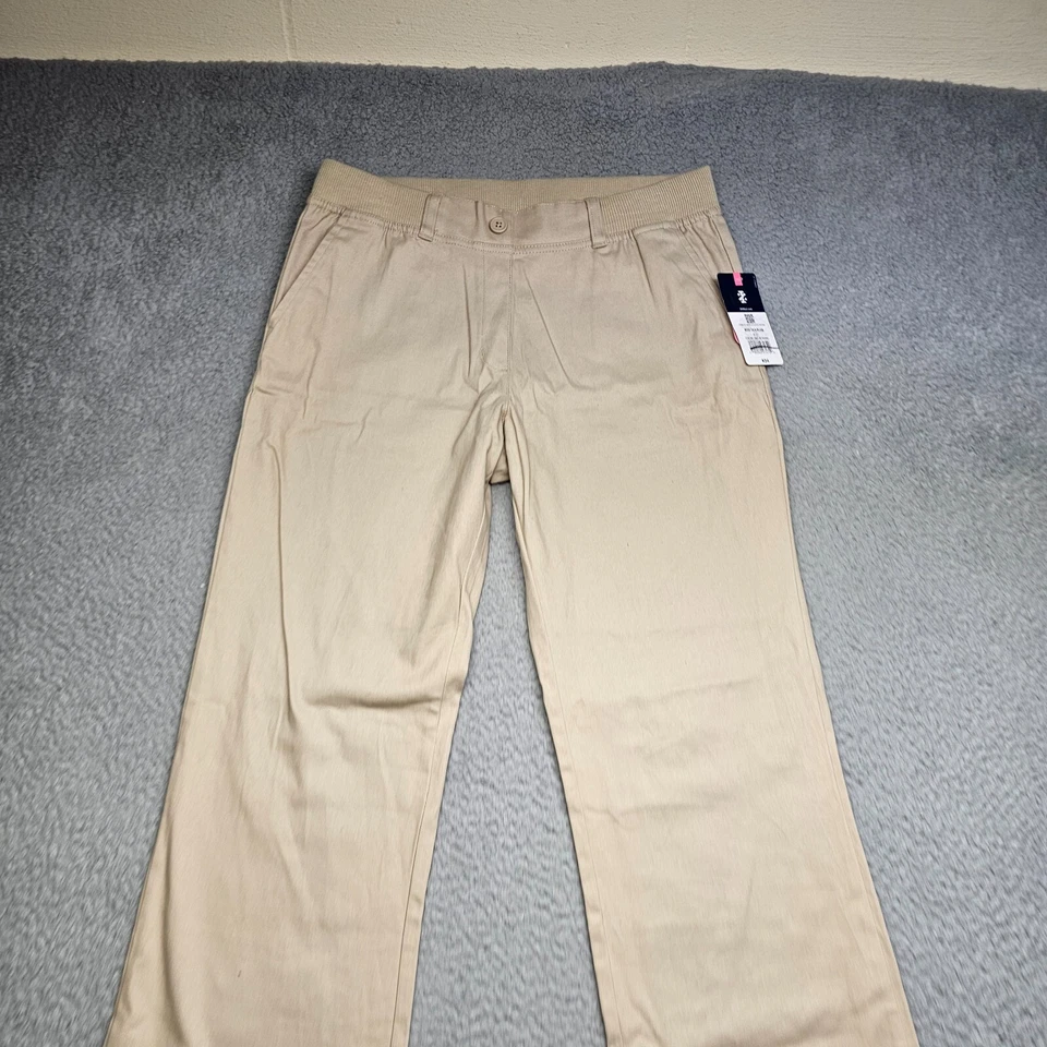 Calça escolar IZOD juvenil 14,5 bronzeada frente plana uniforme meninas - Imagem 4 de 4