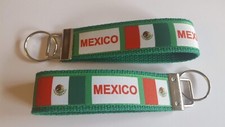 Mexico Mexican Flag 6" Key chain Key Fob Wrist Strap Key Ring Gift Strong Red