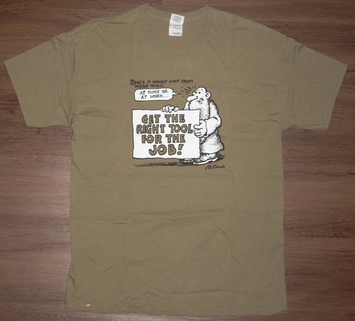 R. Crumb GET THE RIGHT TOOL FOR THE JOB! T-Shirt LARGE Mr. Natural Robert Drab - Picture 4 of 7