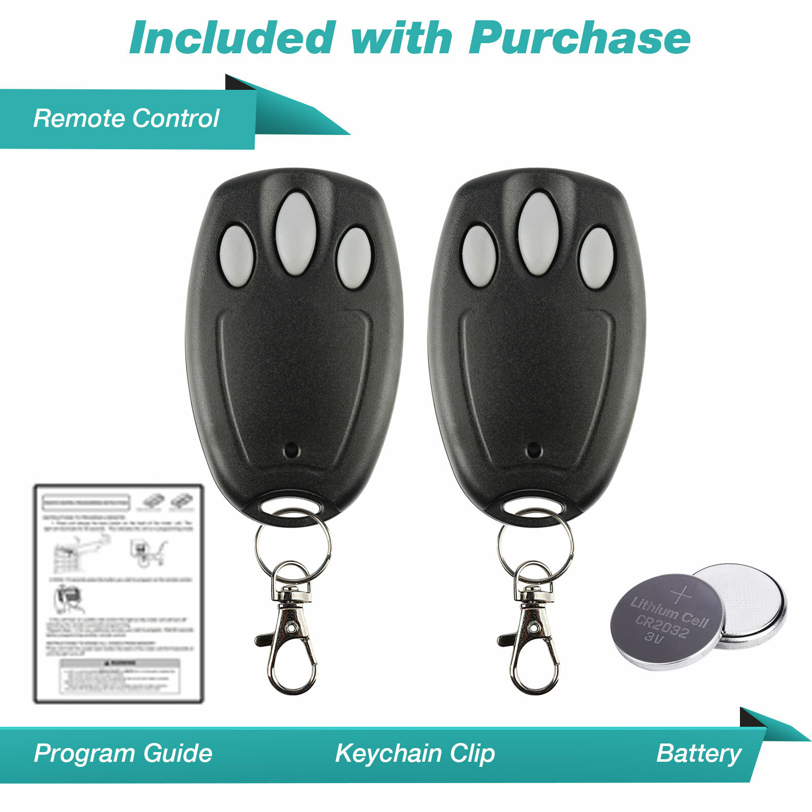 2 For Liftmaster Garage Door Opener Key Chain Remote 971L 972LM 973LM