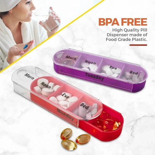 Portable Medicine Storage Containers 7 Days Pill Box Splitter Daily Medication - Picture 8 of 16