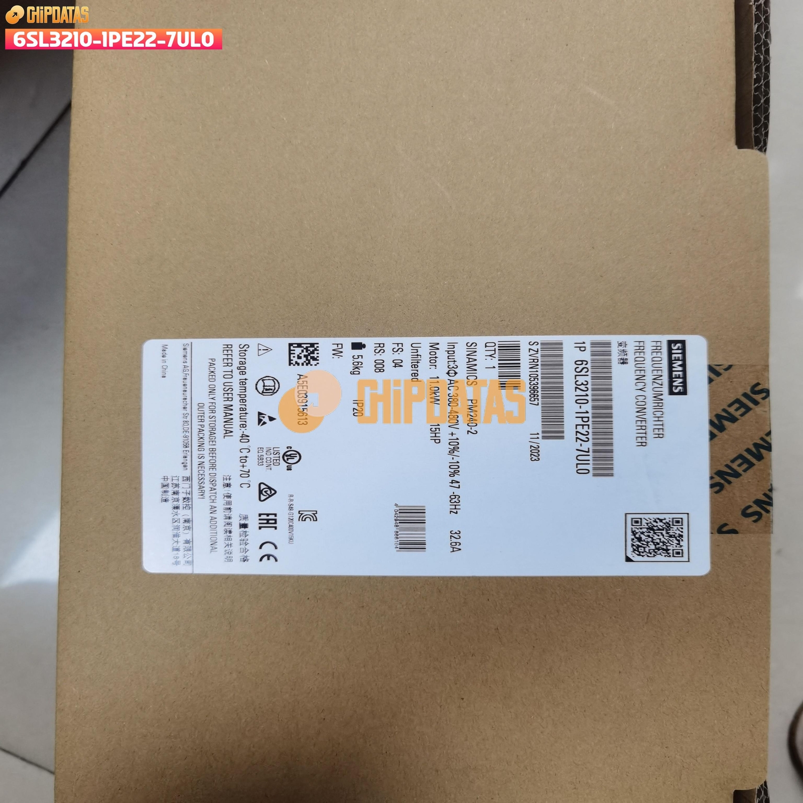 1PCS NEW In Box SIEMENS 6SL3210-1PE22-7UL0 6SL32101PE227UL0 Power ...