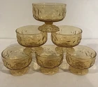 6 Vintage Lido Milano Anchor Hocking Crinkle Depression  Footed Sherbet Glasses