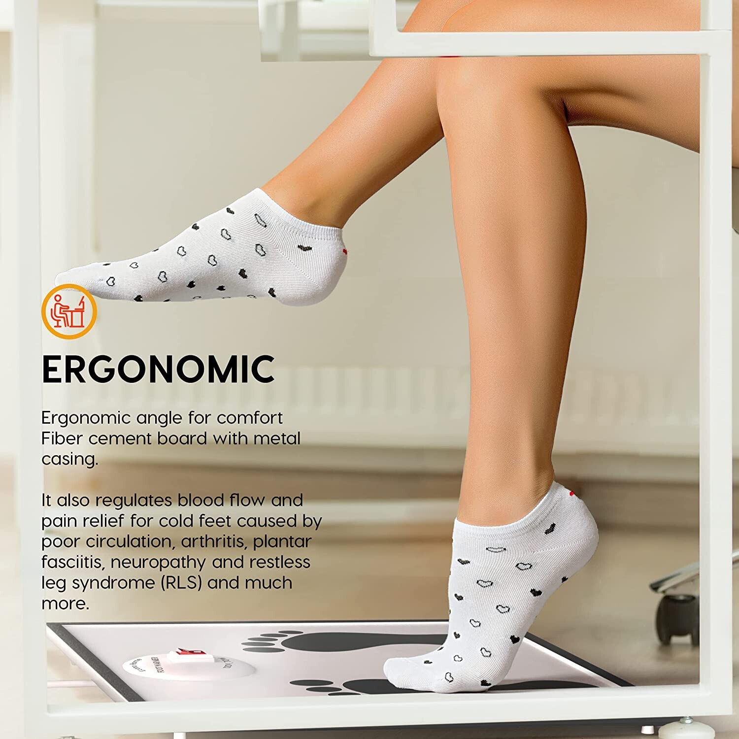 EconoHome Electric Foot Warmer - Foot Heater for Under the Desk - 70W