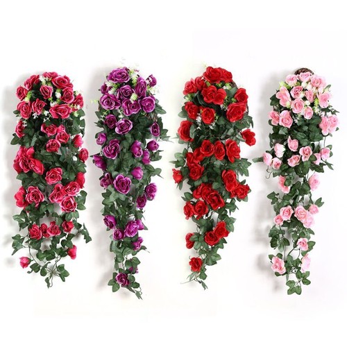 Artificial Rose Vine Wall Hanging Home Decoration Birthday Wedding Party DIY - Picture 2 of 20