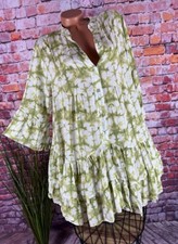 Dress tunic smock tiered dress Italy boho patterned M1 40 42 44