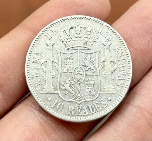 Moneda PLATA 10 Reales 1863 MADRID . ISABEL II - Imagen 4 de 5