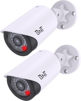 Fake Dummy Security Camera, Fake, Security, Indoor, Outdoor, Home (2 Pack, White