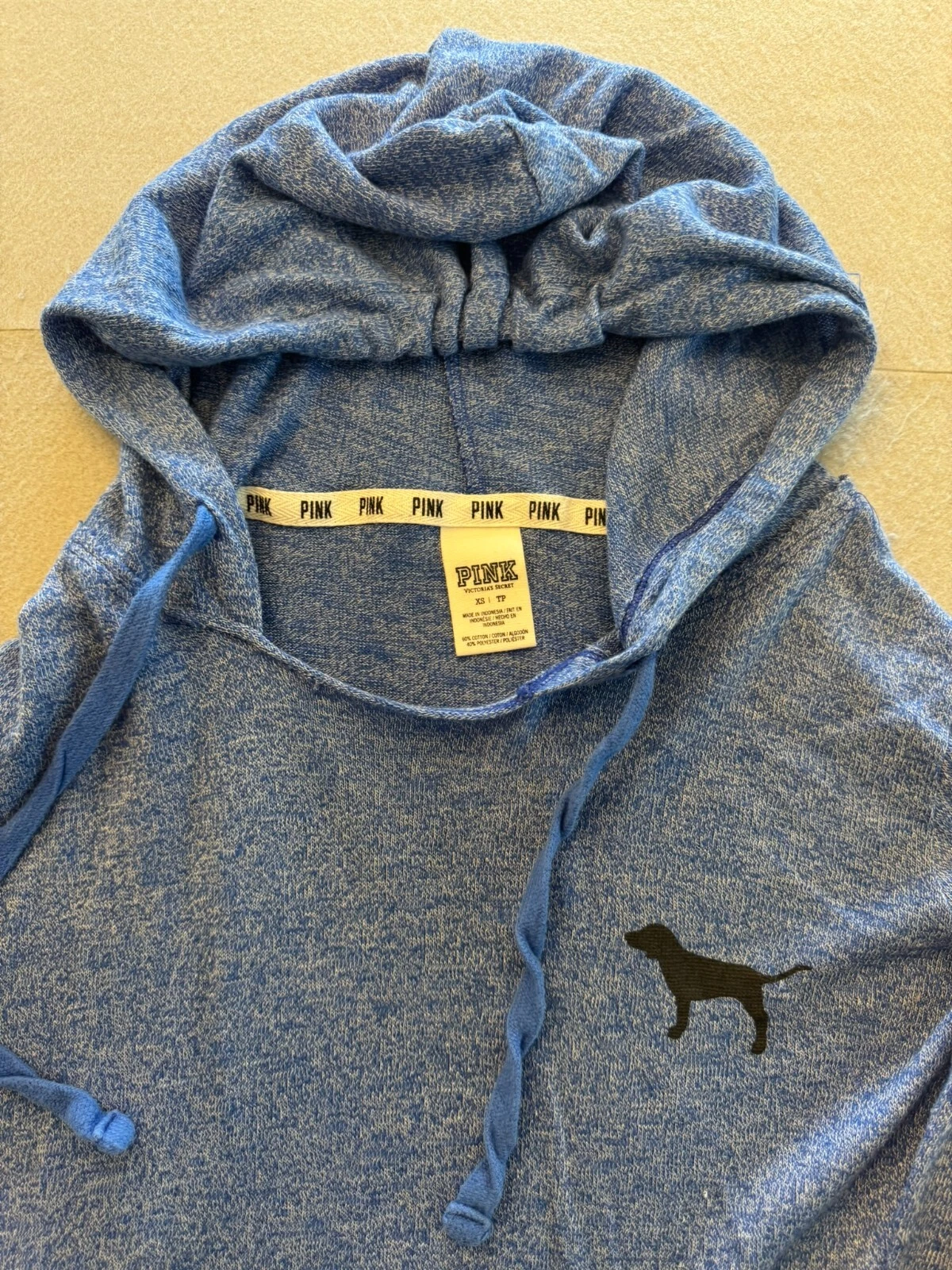 UNDERCOVER Felpa con cappuccio ROSA Victoria Secret donna XS blu maglia erica leggera